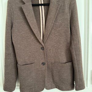 Faherty Inlet Cotton Blend Knit Blazer Deep Brown-Size S